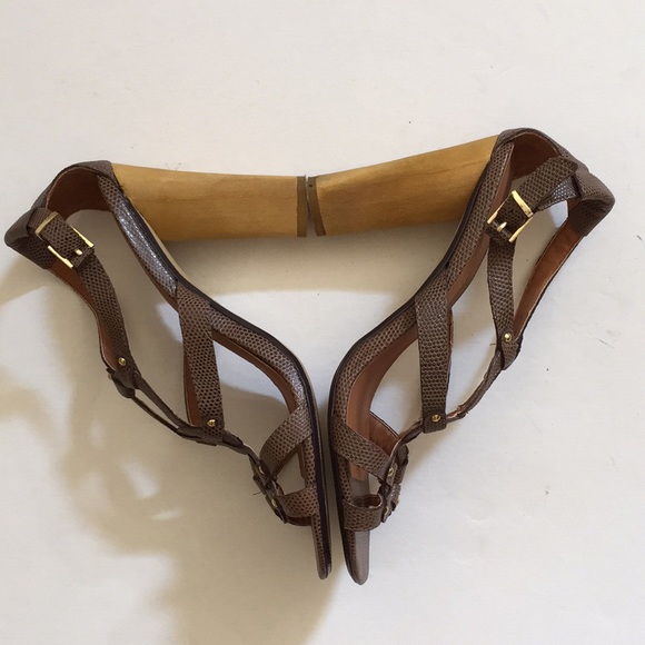 Colin Stuart Leather Wooden Heel Sandal - Picture 4 of 7